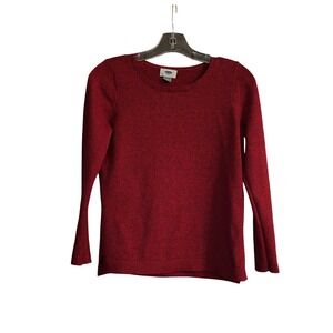 Old Navy Petite Sweater Knit Top Red Long‎ Sleeve Casual Womens